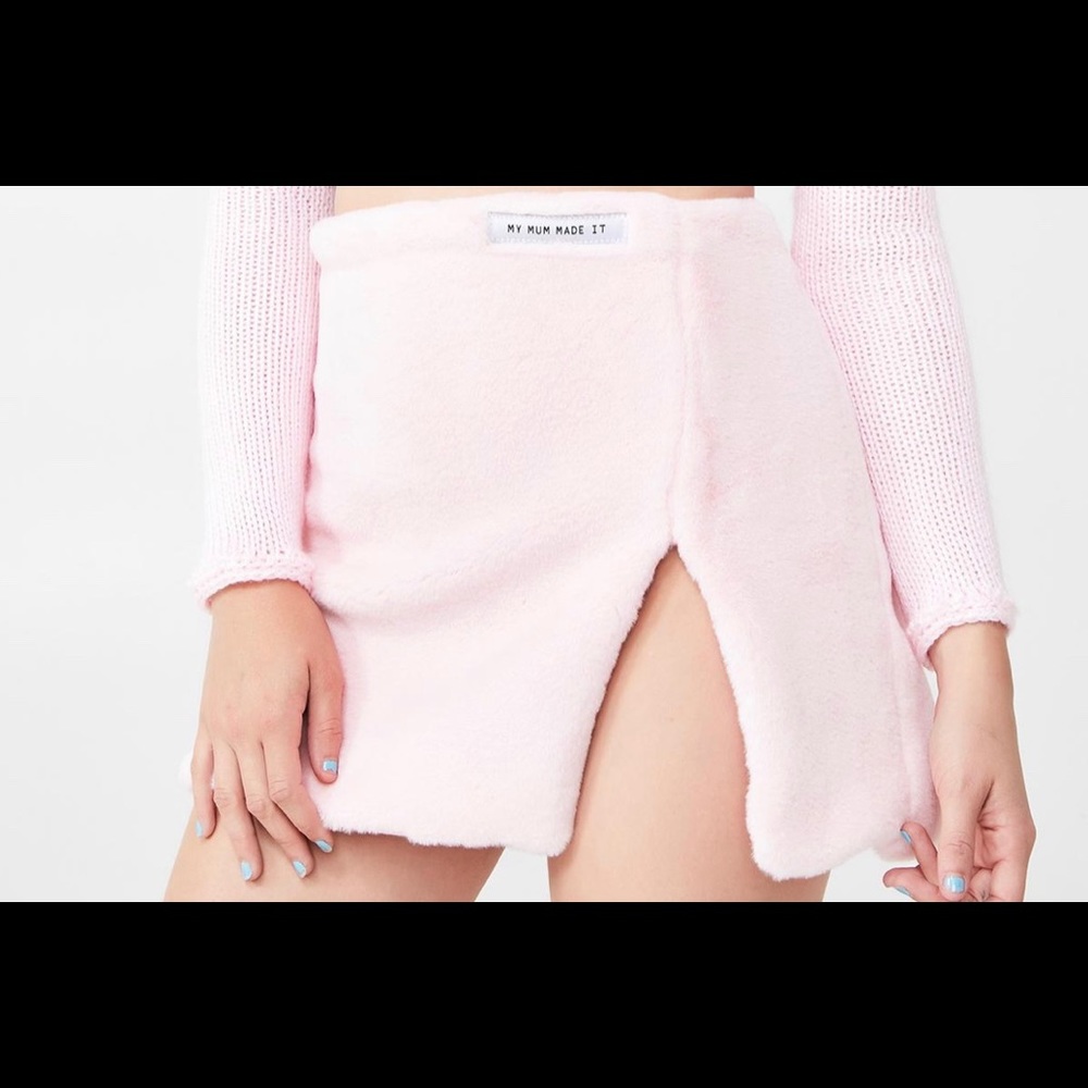 My Mum Made It FLUFFY SLIT MINI SKIRT.